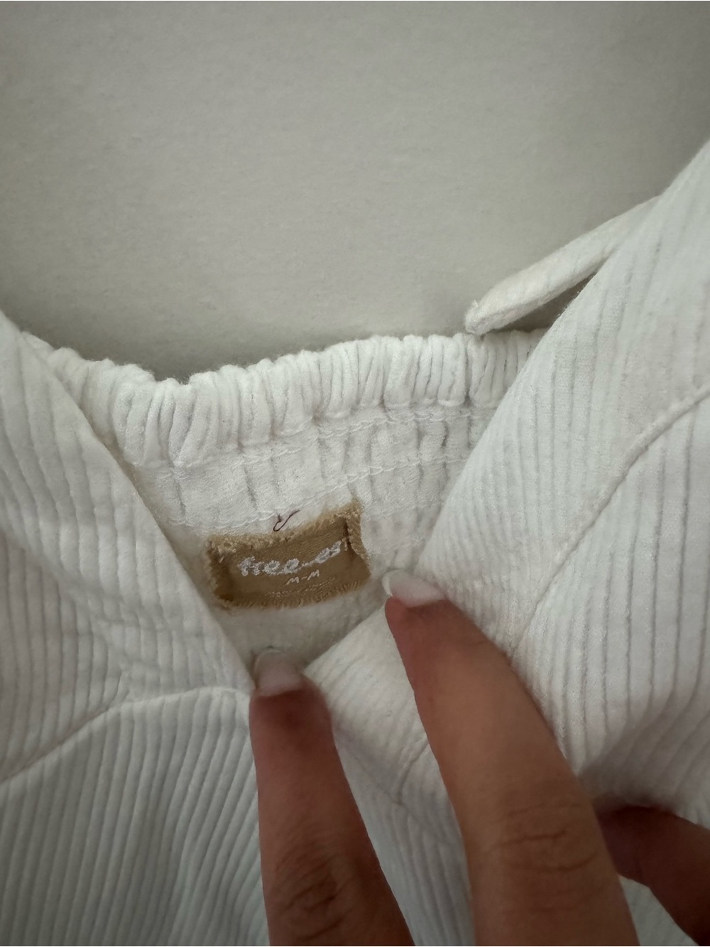 NWT -Free People Light Cream Ribbed Wrap Romper - Picture 6 of 8